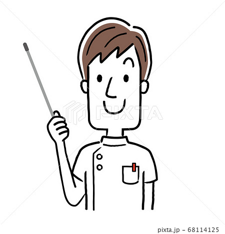 ベクターイラスト素材:説明する若い男性看護師 ベクターイラスト素材:説明する若い男性看護師 68114125