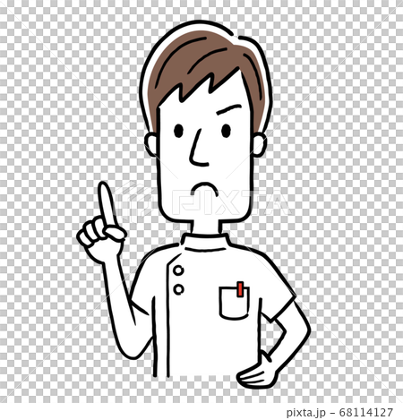 ベクターイラスト素材：真剣な表情の男性看護師 68114127