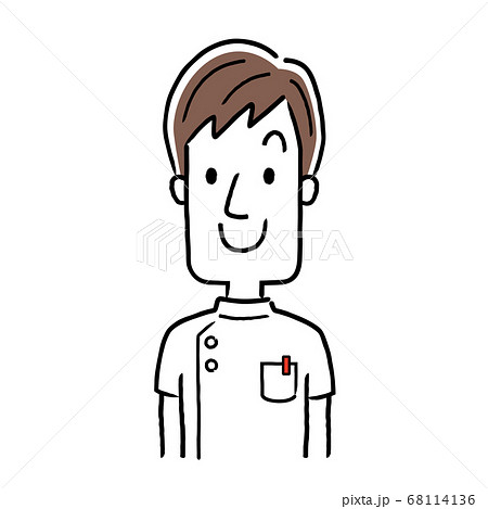 ベクターイラスト素材：笑顔の若い男性看護師 68114136