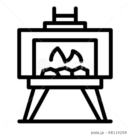 Outdoor fireplace icon, outline style 68114209