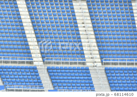 スタジアムの無観客席の写真素材