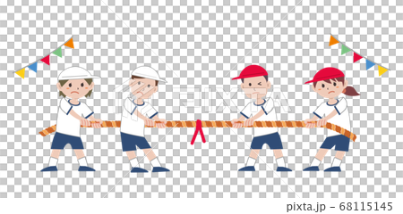 体育祭 運動会 綱引きのイラスト素材