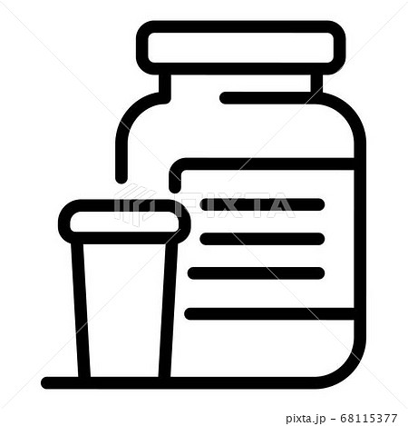 Protein jar icon, outline style 68115377