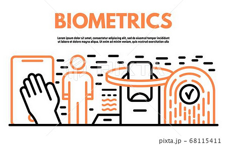 Biometrics Banner Outline Styleのイラスト素材
