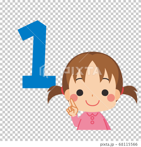 Little girl icon representing 1 68115566