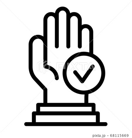 Approved authentication icon, outline style 68115669