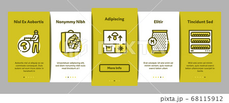 Mushroom Farm Plant Onboarding Elements Icons Set Vector Mushroom Farm Plant Onboarding Elements Icons Set Vector 68115912