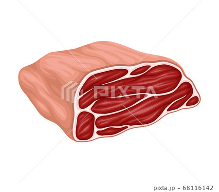Beef or Pork Slab as Meat Product Vector Illustration 68116142