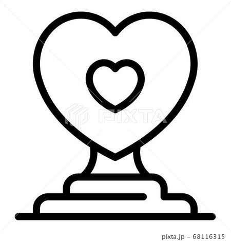 Heart friend cup icon, outline style Heart friend cup icon, outline style 68116315