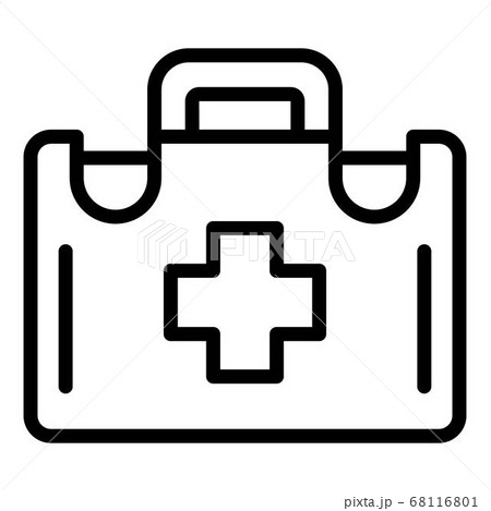 First aid kit icon, outline style 68116801