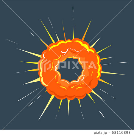 Round Explosion in Space, Bright Bang with Gleam 68116893