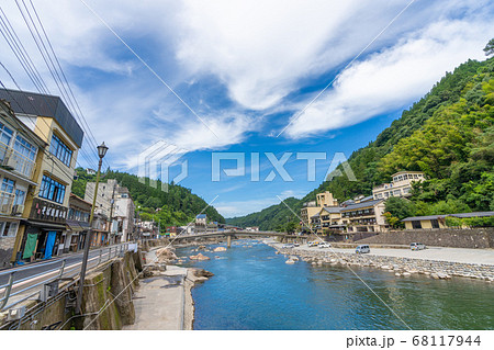 令和2年7月豪雨後の天ヶ瀬温泉 大分県日田市天瀬の写真素材