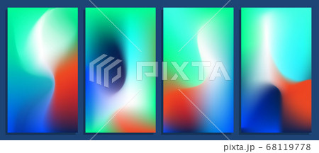 Vivid blurred holographic gradient backgrounds, vector colorful posters 68119778