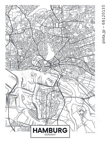 Detailed vector poster city map Hamburg Detailed vector poster city map Hamburg 68120135