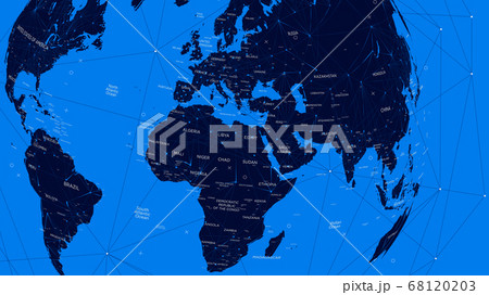 Blue political map of the world, vector flat illustration  68120203