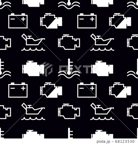Seamless pattern icons on the car panel, vector illustration 68123530
