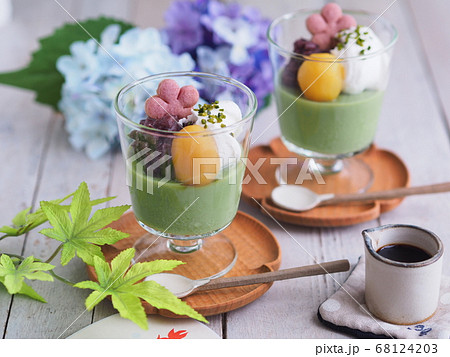 和菓子 抹茶プリン 和菓子 抹茶プリン 68124203