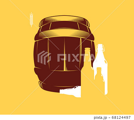 Silhouette of barrels and beer bottles, vector illustration Silhouette of barrels and beer bottles, vector illustration 68124497