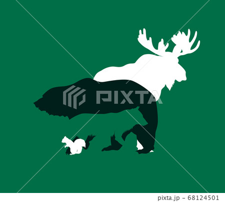 Silhouette of wild forest animals, vector illustration Silhouette of wild forest animals, vector illustration 68124501