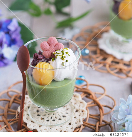 和菓子 抹茶プリン 和菓子 抹茶プリン 68124574
