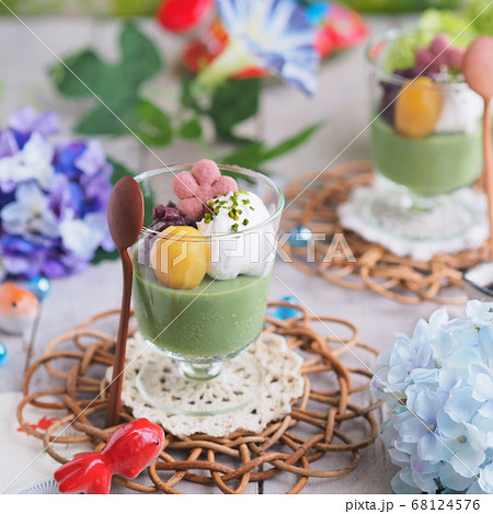 和菓子 抹茶プリン 和菓子 抹茶プリン 68124576