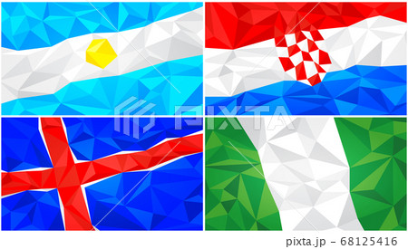 Low poly flag, abstract polygonal triangular background set 4 68125416