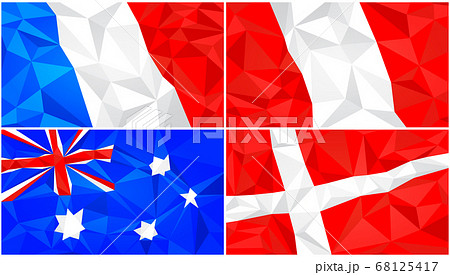Low poly flag, abstract polygonal triangular background set 3 68125417