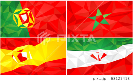 Low poly flag, abstract polygonal triangular background set 2 68125418