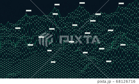 Digital cyberspace grid futuristic technology, abstract wireframe big data mountain, creative concept for presentation Digital cyberspace grid futuristic technology, abstract wireframe big data mountain, creative concept for presentation 68126716