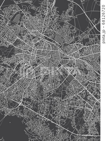 City map Sofia, monochrome detailed plan, vector 68126720
