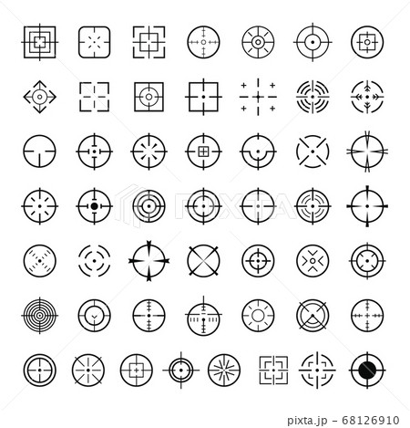 Aim target icons set, simple style 68126910