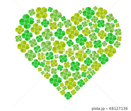 ハートの形をしたクローバーのベクターイラスト 四つ葉のクローバーの