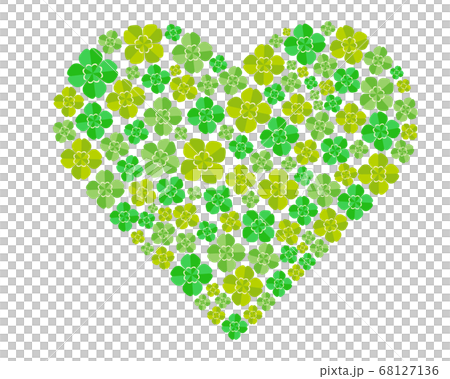 サンプル画　ハートのイラスト ８つ葉のクローバ サンプル画 ハートのイラスト 8つ葉のクローバ ハートの形をした
