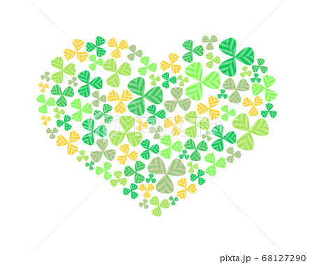 ハートの形をしたクローバーのベクターイラスト 三つ葉のクローバーの