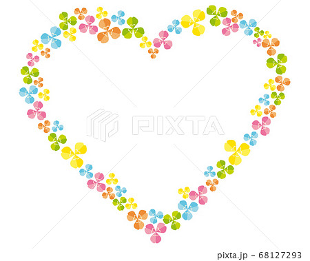 ハートの形をしたクローバーのベクターイラスト 三つ葉のクローバーの