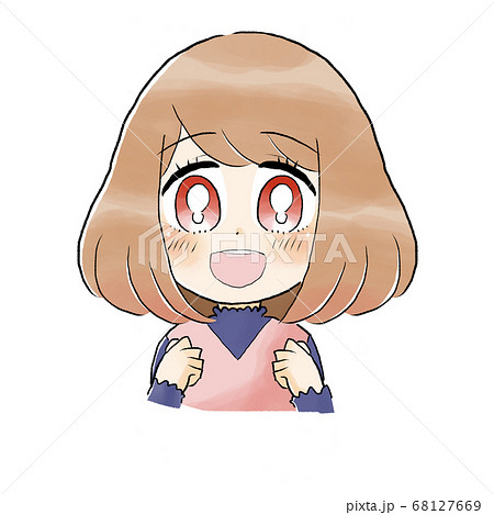 笑っている女性のイラスト素材