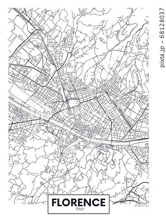 City map Florence, travel vector poster design art for interior decoration 68128037