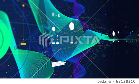 Big data visualization array digital presentation on the business analytics concept, monitor screen in perspective Big data visualization array digital presentation on the business analytics concept, monitor screen in perspective 68128310