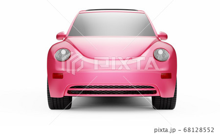 Front view of eco red concept car on white background 68128552