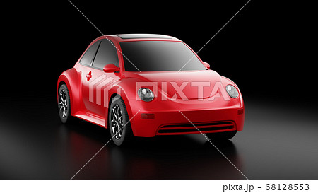 Front view of eco red concept car on black background Front view of eco red concept car on black background 68128553