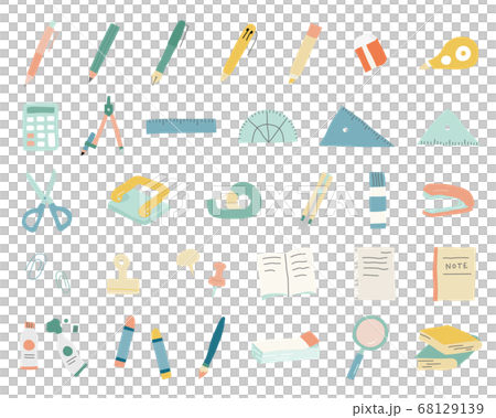 Set of handwritten stationery illustrations / Writing instruments / Study / Pencils / Cute Set of handwritten stationery illustrations / Writing instruments / Study / Pencils / Cute 68129139