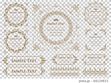 Vintage ornament set. Borders and various frame materials. Vintage ornament set. Borders and various frame materials. 68129815