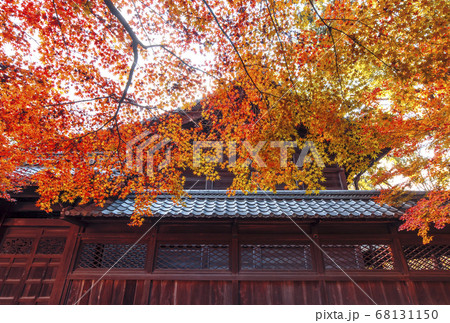 日向神社 京都の紅葉の名所 秋の京都観光スポット の写真素材