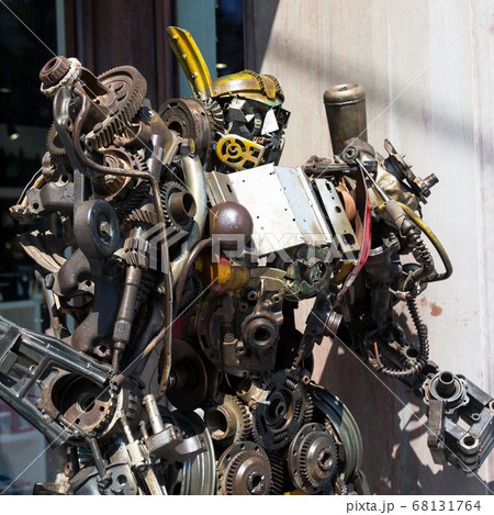 Robot made of metal parts and assemblies. Robot made of metal parts and assemblies. 68131764