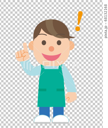 A man in a flashing apron 68132168