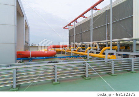 Chiller tower or cooling tower on rooftop of a 68132375