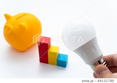 電気代 グラフ 電球 豚の貯金箱 電気代 グラフ 電球 豚の貯金箱 68132780