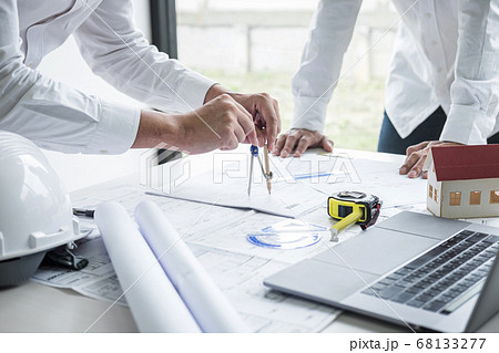 Team of engineering or architect meeting and 68133277