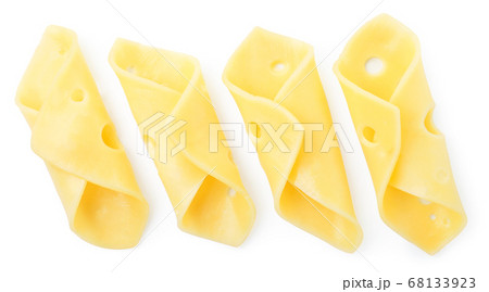 Pieces of cheese on white background, isolated. 68133923