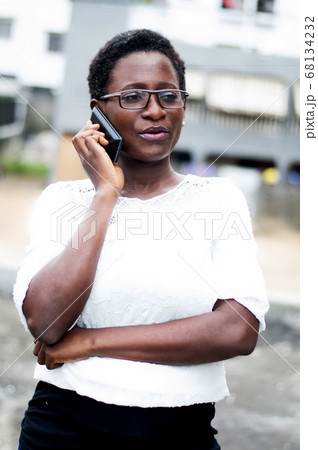 portrait of young woman on the phone. portrait of young woman on the phone. 68134232